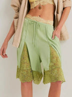 Elegant lace shorts showcasing intricate detailing and sophisticated style for a refined summer wardrobe.