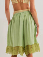 Elegant lace shorts showcasing intricate detailing and sophisticated style for a refined summer wardrobe.