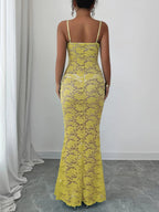 Lace Square Neck Maxi Cami Dress.