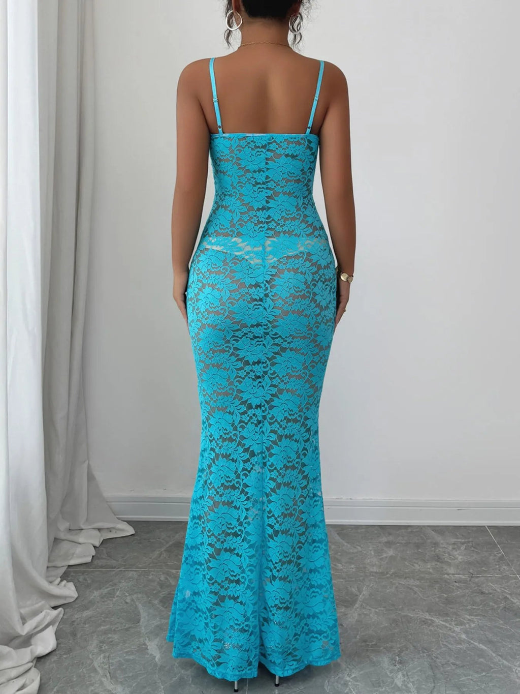 Lace Square Neck Maxi Cami Dress.