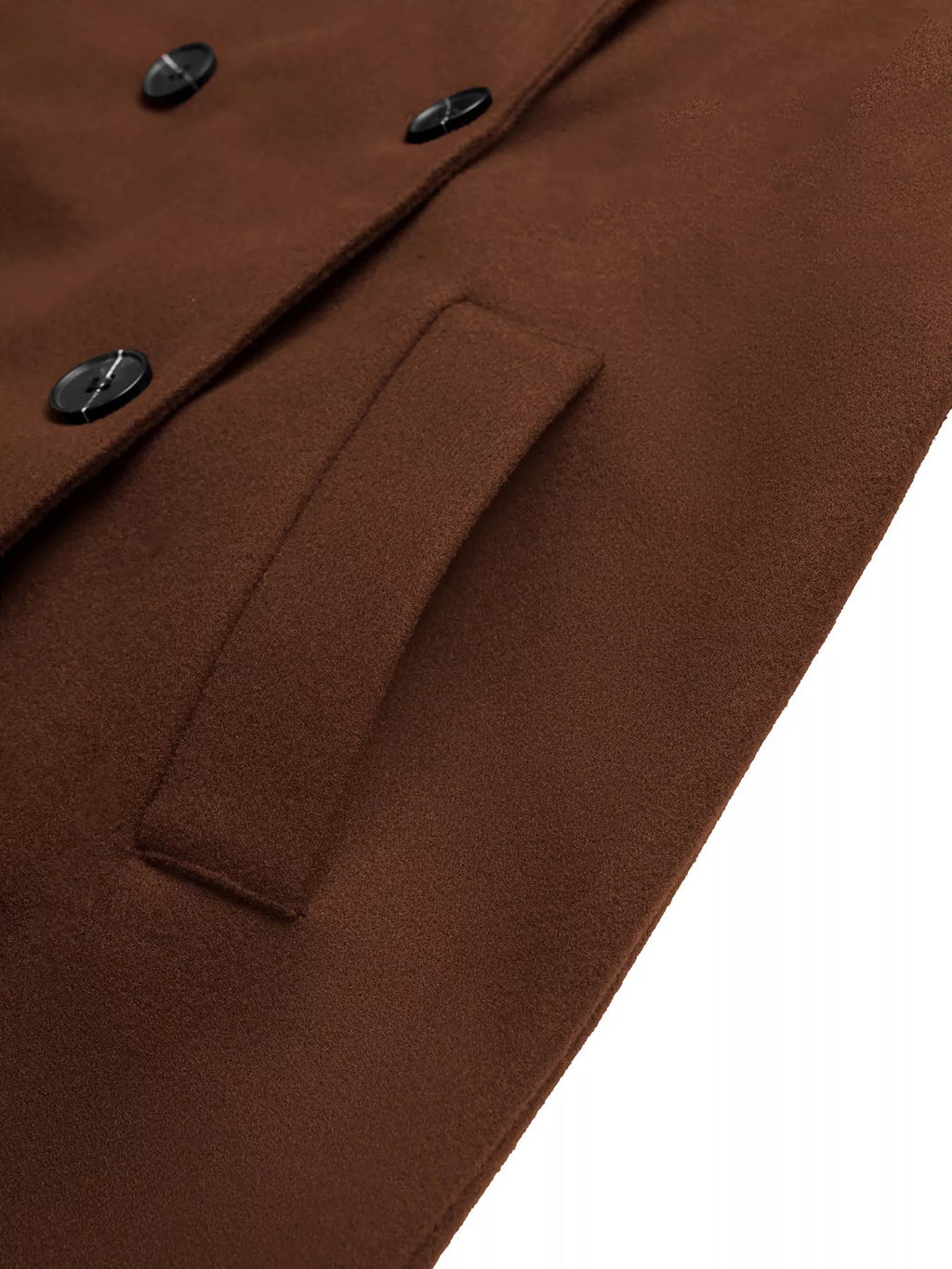 Lapel Collar Belted Wool Blend Coat.