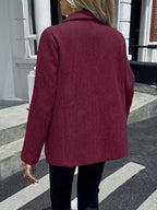 Lapel Collar Button Up Blazer.