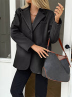 Lapel Collar Button Up Blazer.