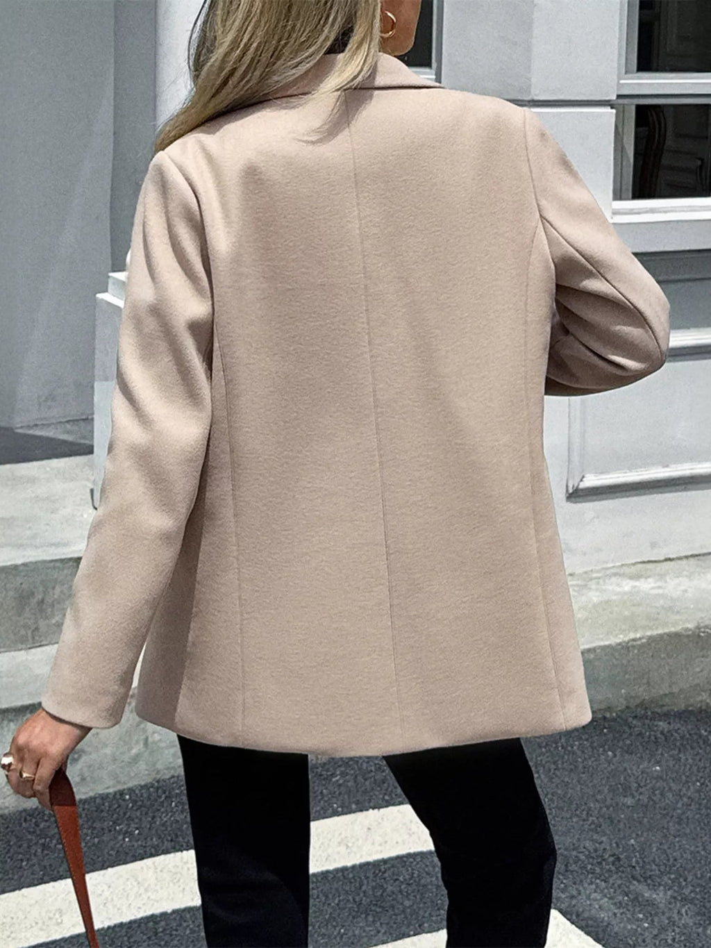 Lapel Collar Button Up Blazer.