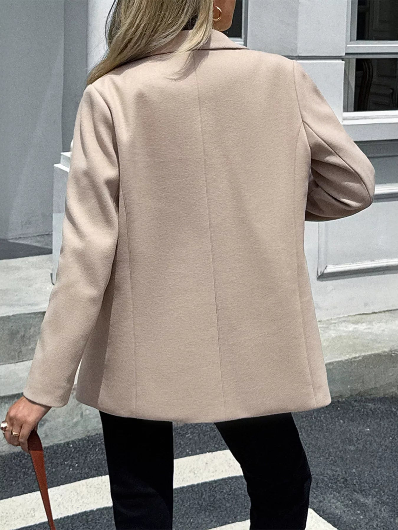 Lapel Collar Button Up Blazer.