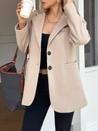 Lapel Collar Button Up Blazer.