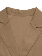 Lapel Collar Leopard Cuff Long Sleeve Blazer.