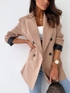 Lapel Collar Long Sleeve Blazer.