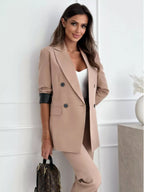 Lapel Collar Long Sleeve Blazer.