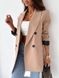 Lapel Collar Long Sleeve Blazer.