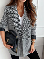 Lapel Collar Long Sleeve Blazer.