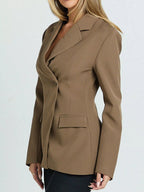 Lapel Collar One Button Blazer.