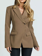 Lapel Collar One Button Blazer.