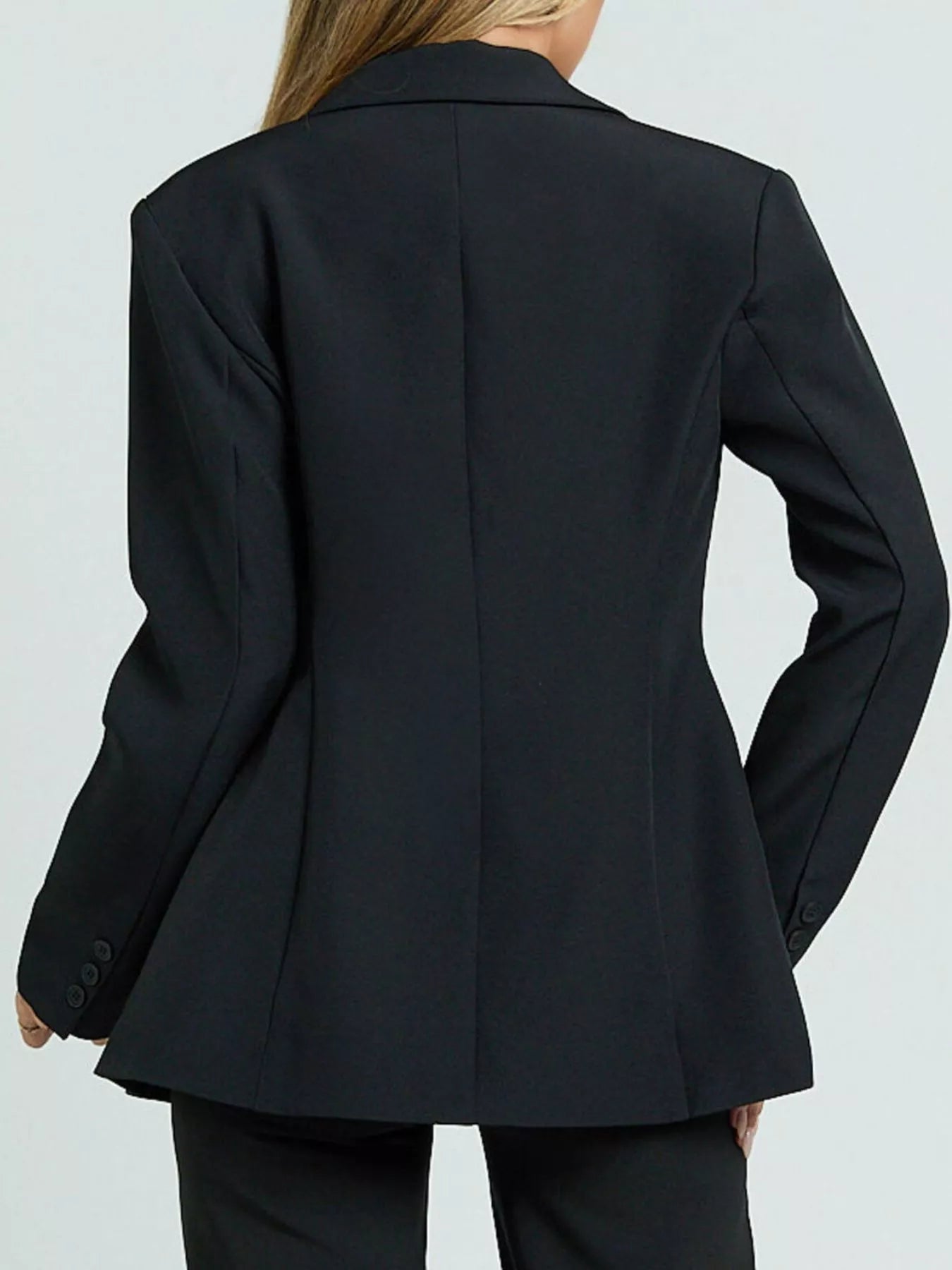 Lapel Collar One Button Blazer.