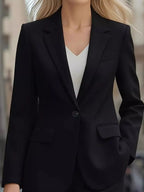 Lapel Collar One Button Blazer.