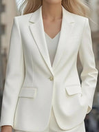 Lapel Collar One Button Blazer.