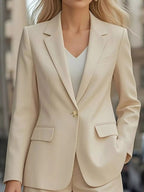 Lapel Collar One Button Blazer.