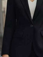Lapel Collar One Button Blazer.
