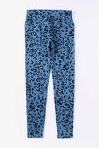 Leopard print leggings with a wide waistband for comfortable and stylish wear