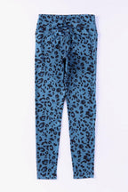 Leopard print leggings with a wide waistband for comfortable and stylish wear
