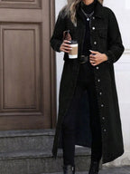 Longline Button-Front Denim Jacket.