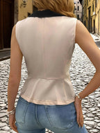 Elegant one button vest for formal wear, tailored design enhancing professional appearance and style