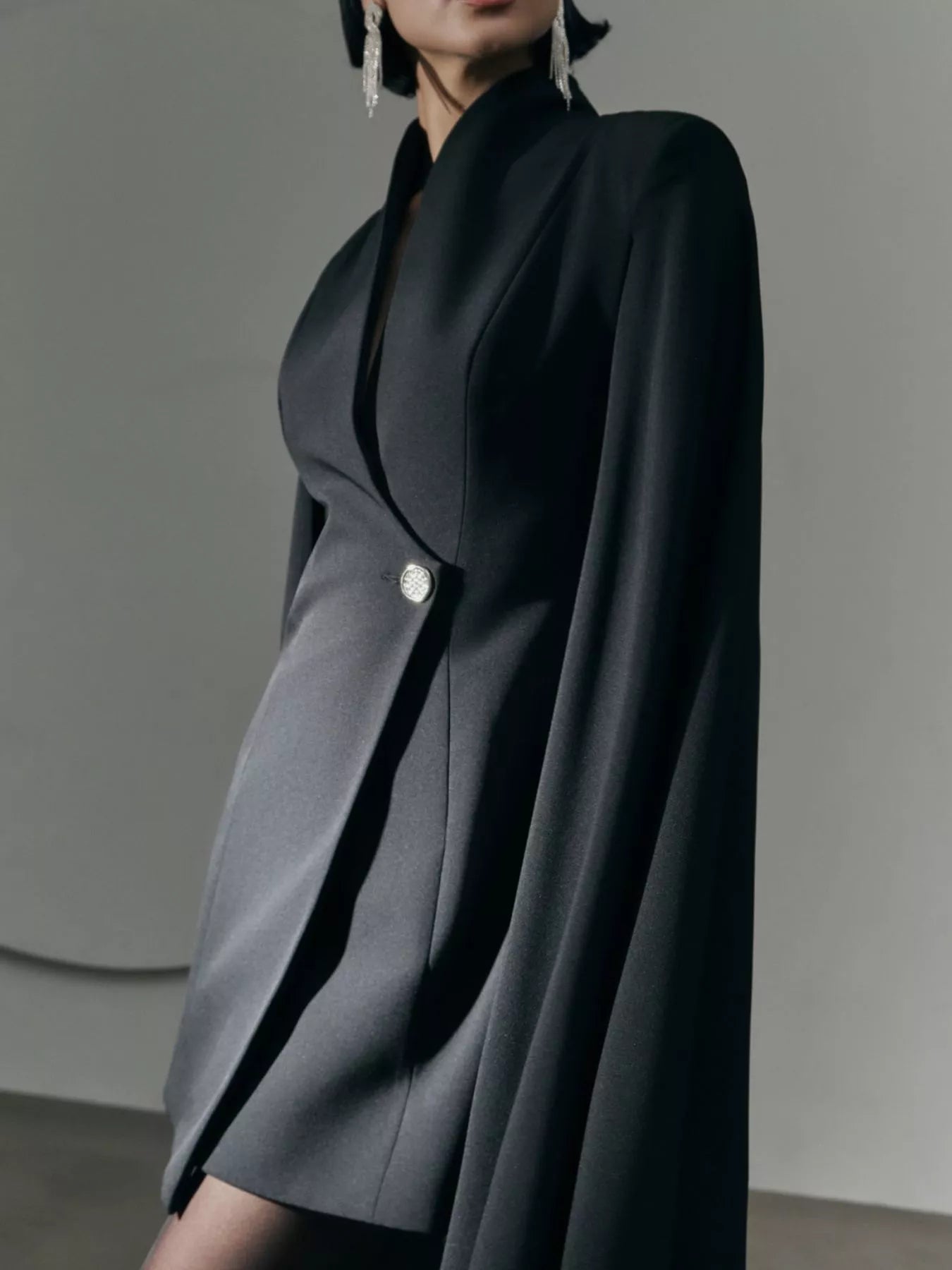 Formal one button blazer dress, elegant design perfect for professional and casual occasions, stylish women's attire