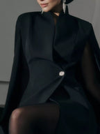 Formal one button blazer dress, elegant design perfect for professional and casual occasions, stylish women's attire