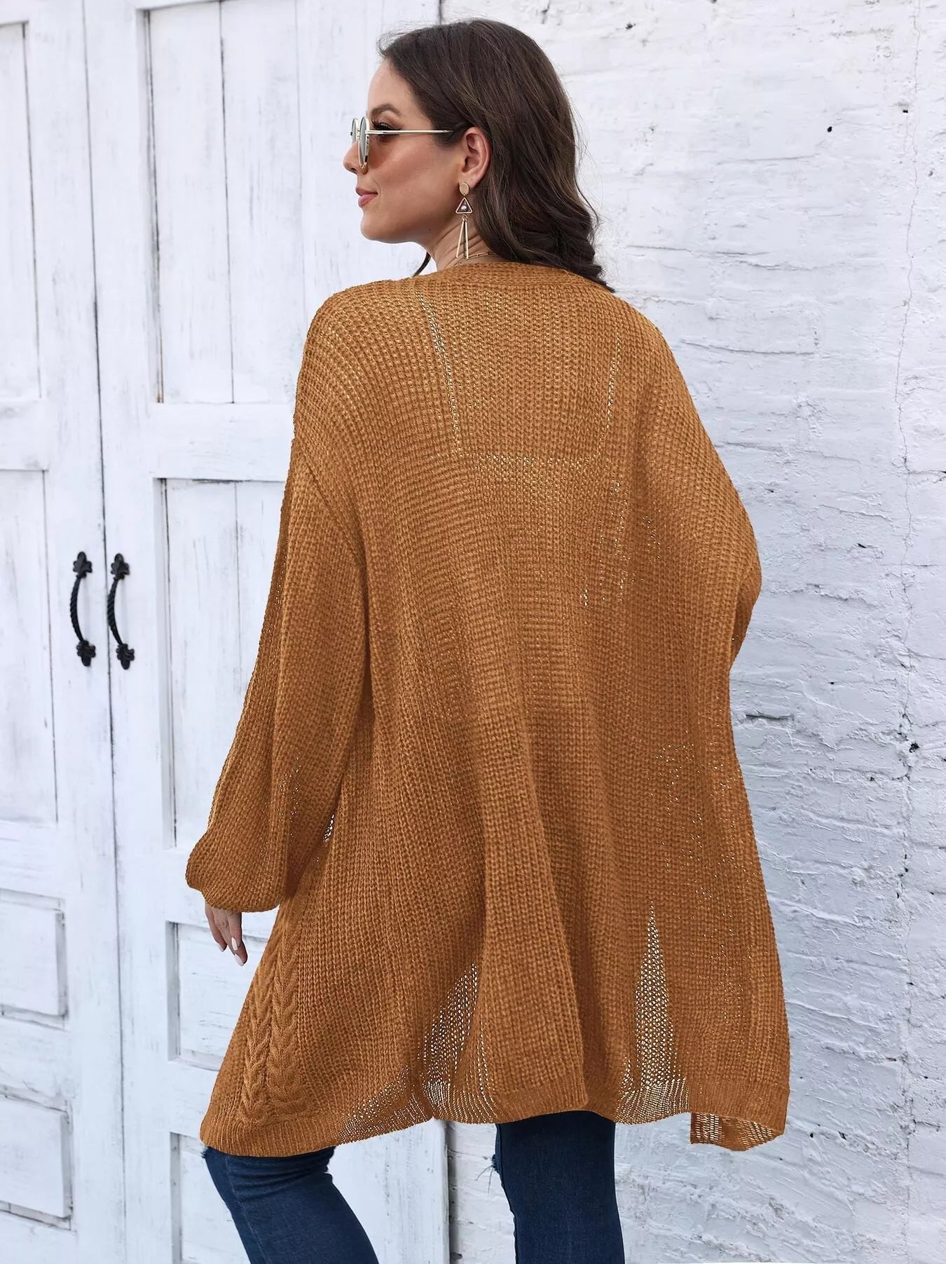 Open Front Long Sleeve Cardigan.