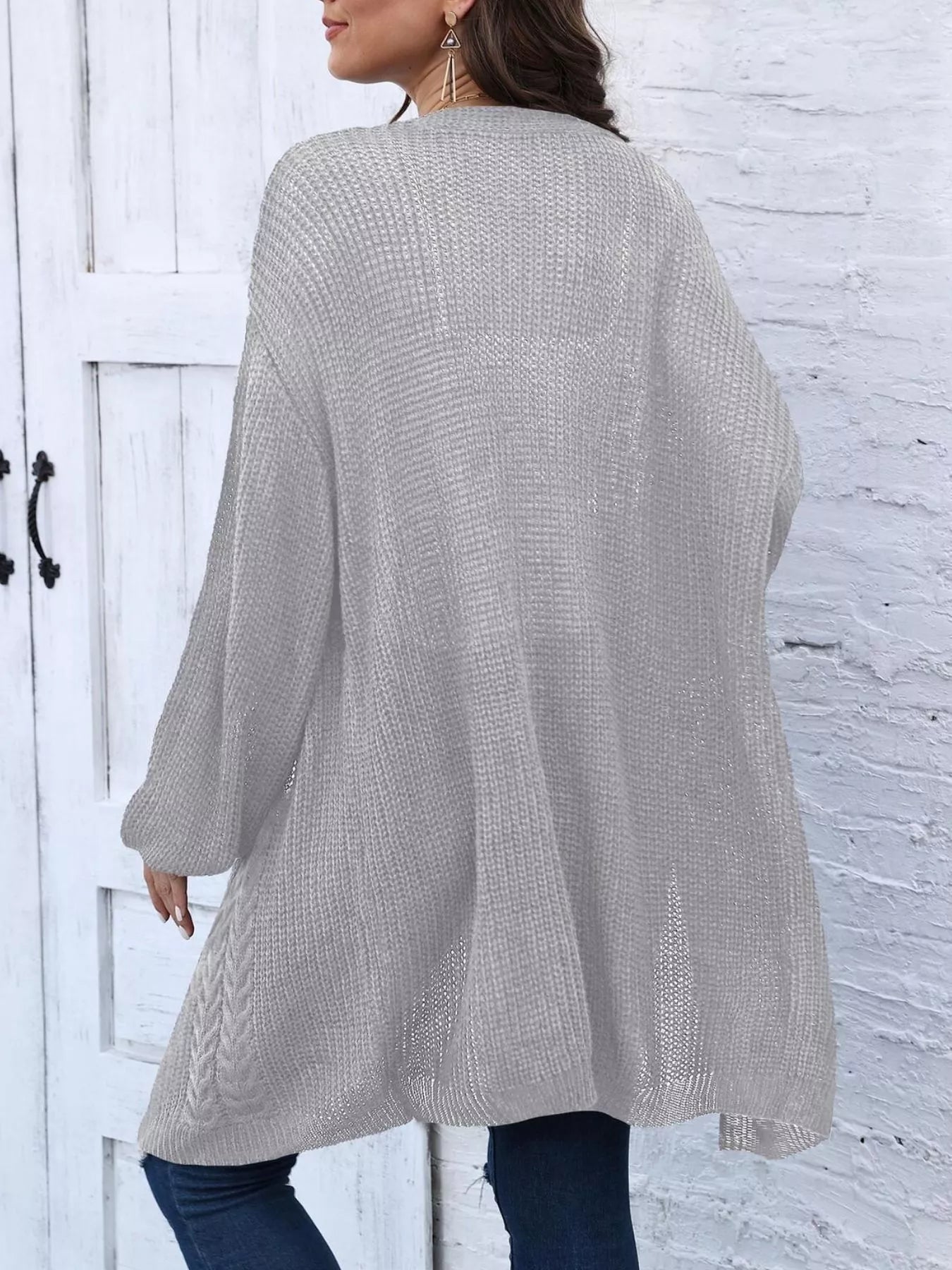 Open Front Long Sleeve Cardigan.