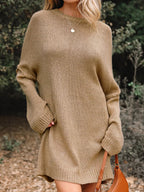 Oversize Drop Shoulder Slouchy Sweater Dress.
