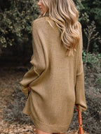 Oversize Drop Shoulder Slouchy Sweater Dress.
