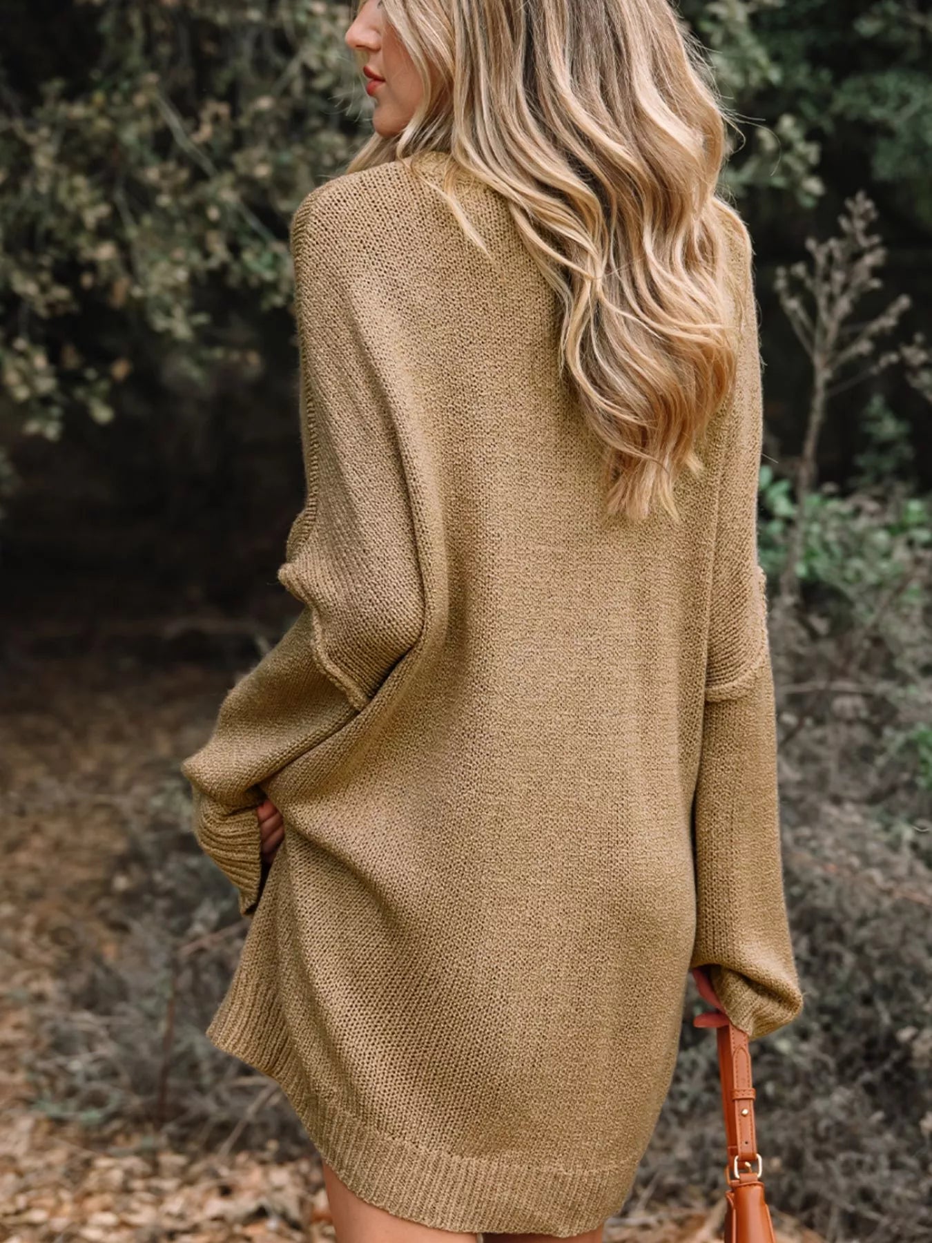 Oversize Drop Shoulder Slouchy Sweater Dress.
