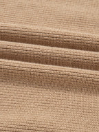 Pearl Embellished Keyhole Ribbed Sweater Dress.