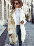 Plaid Button Down Coat with Pockets.