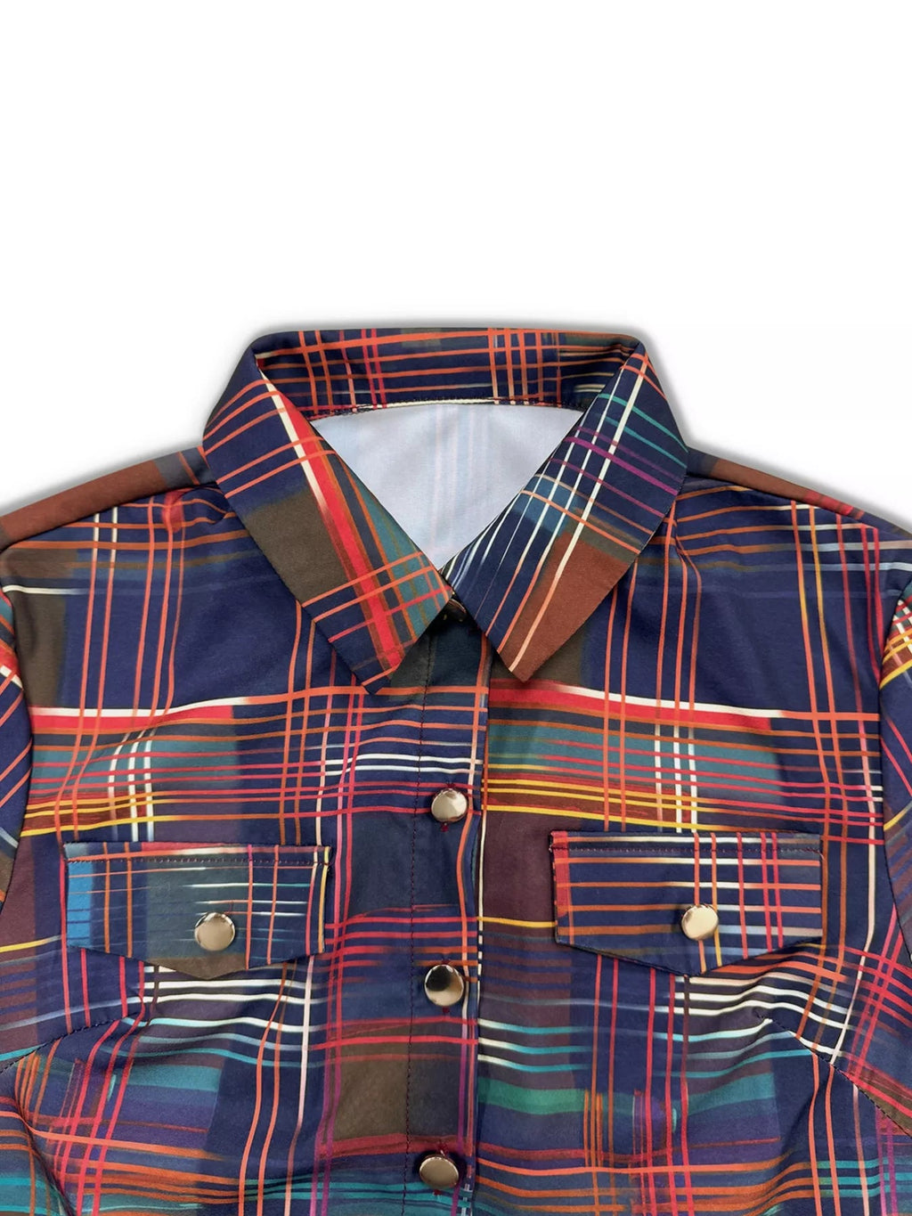 Plaid Button Front Maxi Shirt Dress.