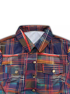 Plaid Button Front Maxi Shirt Dress.