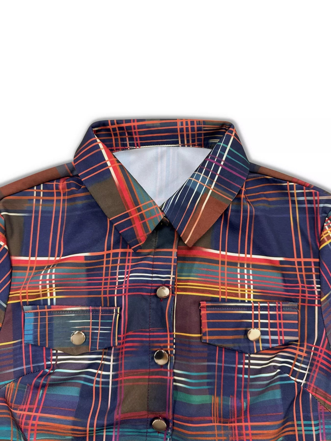 Plaid Button Front Maxi Shirt Dress.