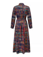 Plaid Button Front Maxi Shirt Dress.