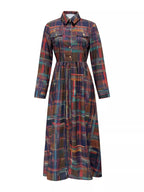 Plaid Button Front Maxi Shirt Dress.