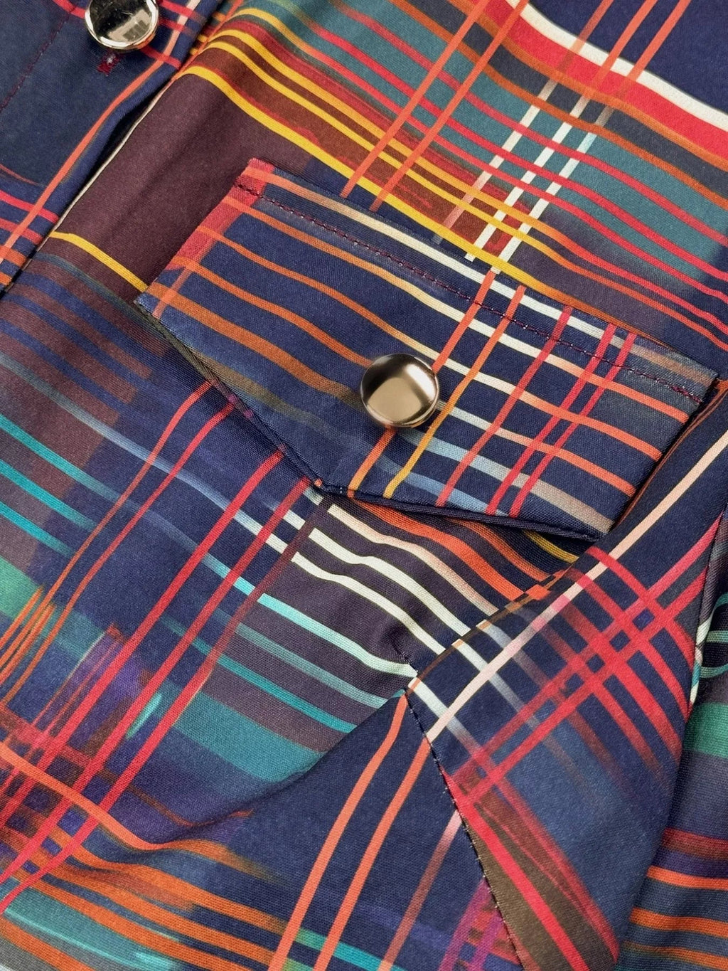 Plaid Button Front Maxi Shirt Dress.