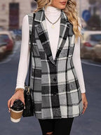 Stylish plaid vest for men, classic design with elegant patterns, perfect formal and casual attire.