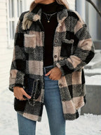 Plaid Fleece Button-Down Outerwear.