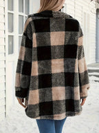 Plaid Fleece Button-Down Outerwear.
