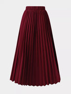 Elegant pleated midi skirt showcasing classic skirt design perfect for formal occasions and stylish outfits.