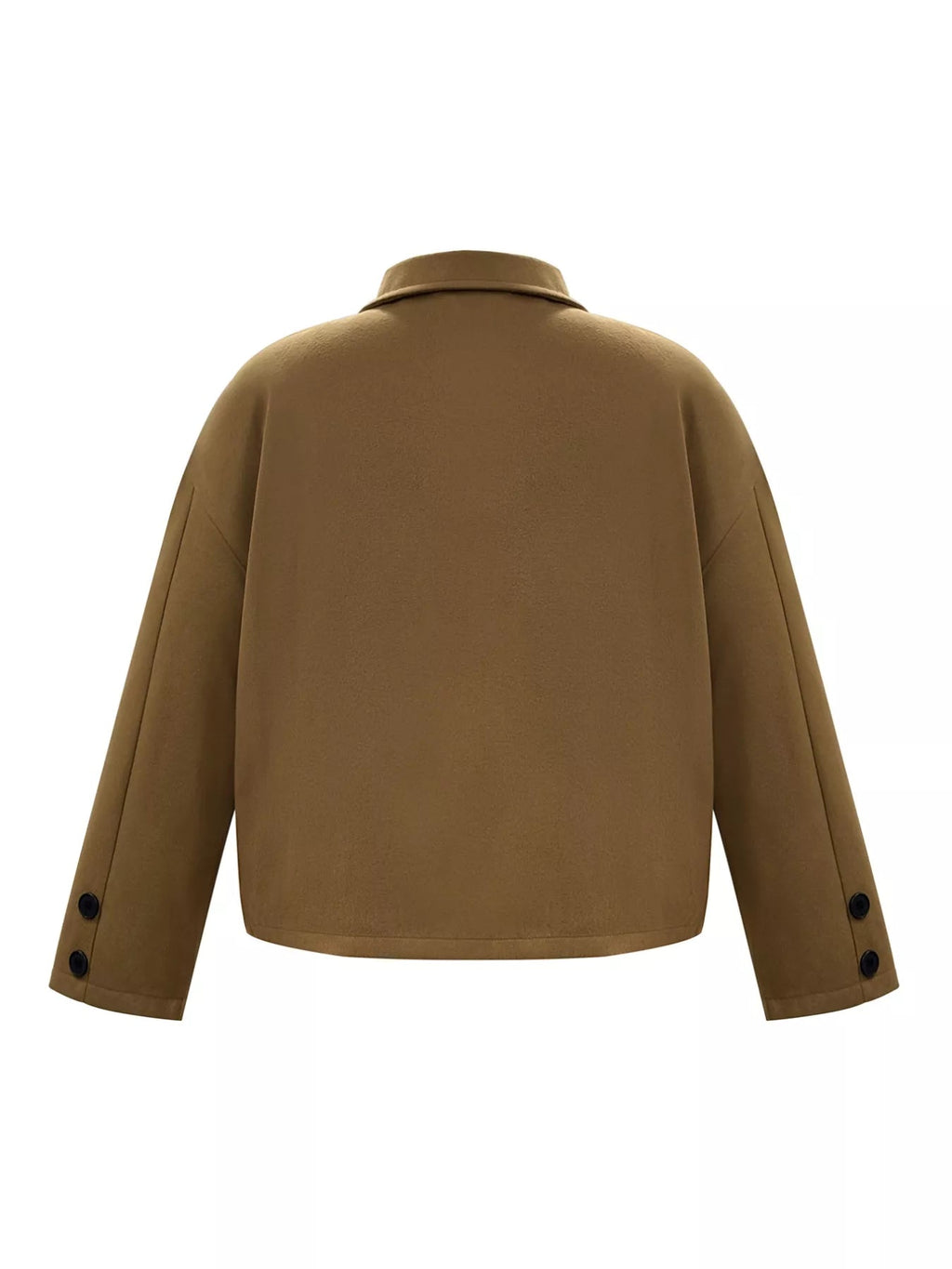 Plus Size Button-Down Cropped Outerwear.