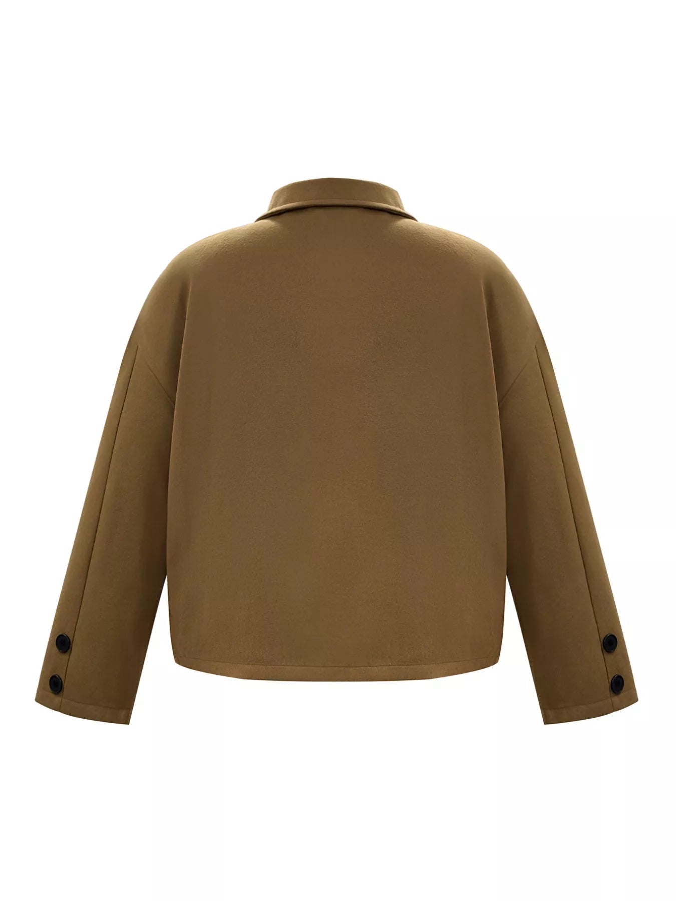 Plus Size Button-Down Cropped Outerwear.