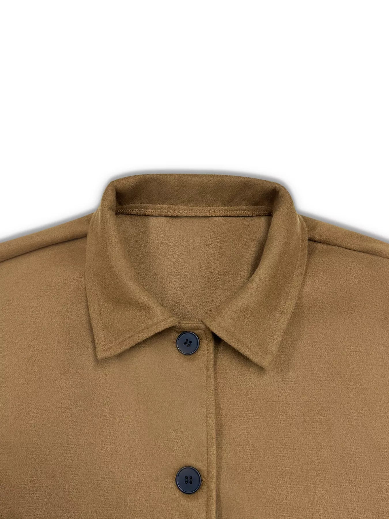 Plus Size Button-Down Cropped Outerwear.