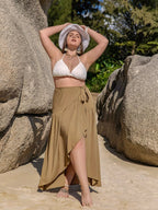 Plus size high-low skirt showcasing elegant design and comfortable fit for stylish wardrobe choices