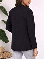 Plus Size Lapel Collar Single-Button Blazer.